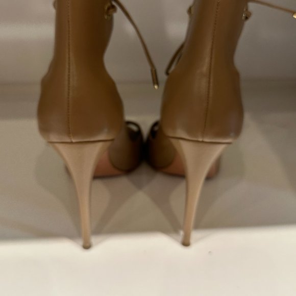 Aquazzura Leather ankle strap in beige leather - Picture 4 of 5